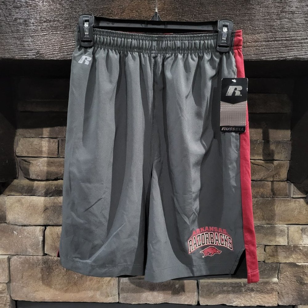 Russell Arkansas Razorbacks Athletic Shorts, Charcoal Gray, Small